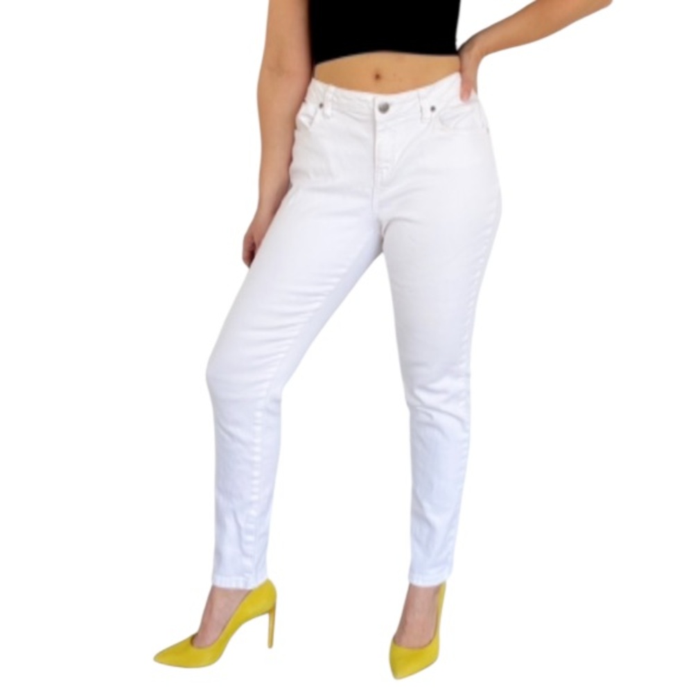 Vintage Y2K Earl Jean white mid rise cotton stretch straight leg jeans size 10